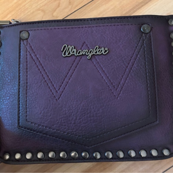Wrangler Dark Purple Studded Crossbody Bag - Picture 2 of 4